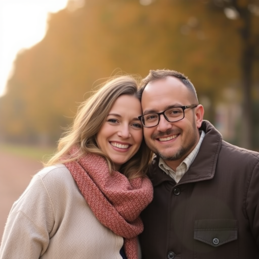 couple portrait candid autumn